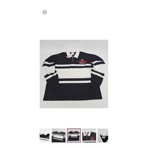 Mens Toyota Supra Long Sleeve Rugby Polo Shirt Black White Size‎ M